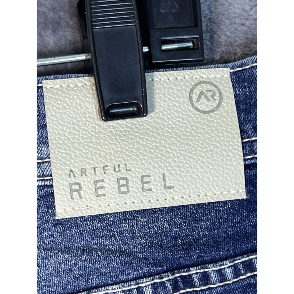 Artful Rebel Mens Slim Straight Leg Jeans Medium Wash Blue Denim 36W 30L NEW - Picture 14 of 16